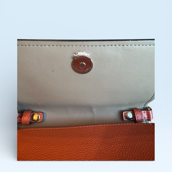 MMK Hayes Clutch Crossbody Orange Pebbled Leather Small - Picture 7 of 7